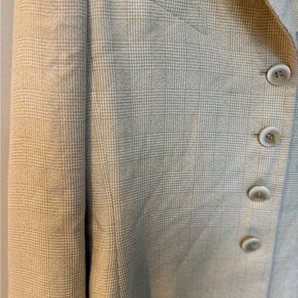Kasper for ASL vintage? Cream plaid Blazer - Picture 5 of 8